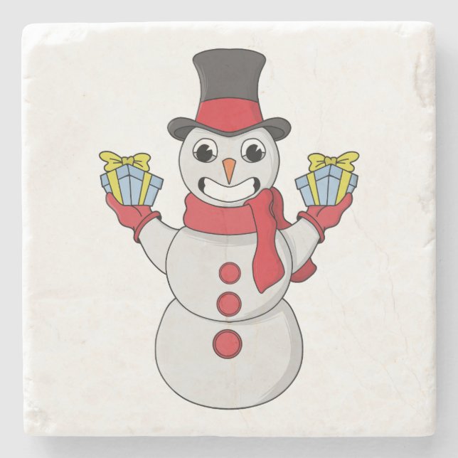 Geschenke für dich von Snowman Steinuntersetzer (Vorderseite)