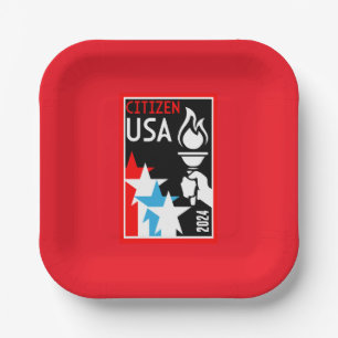 Geschenke für die amerikanische Staatsbürgerschaft Pappteller