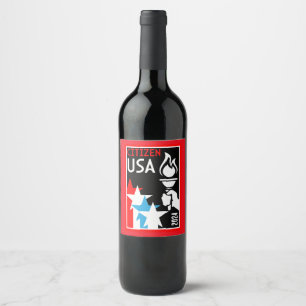 Geschenke für die amerikanische Staatsbürgerschaft Weinetikett