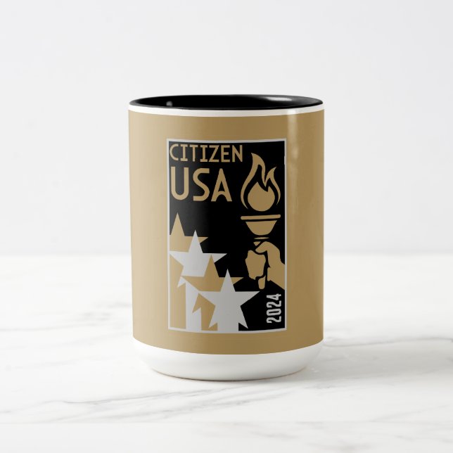 Geschenke für die amerikanische Staatsbürgerschaft Zweifarbige Tasse (Mittel)