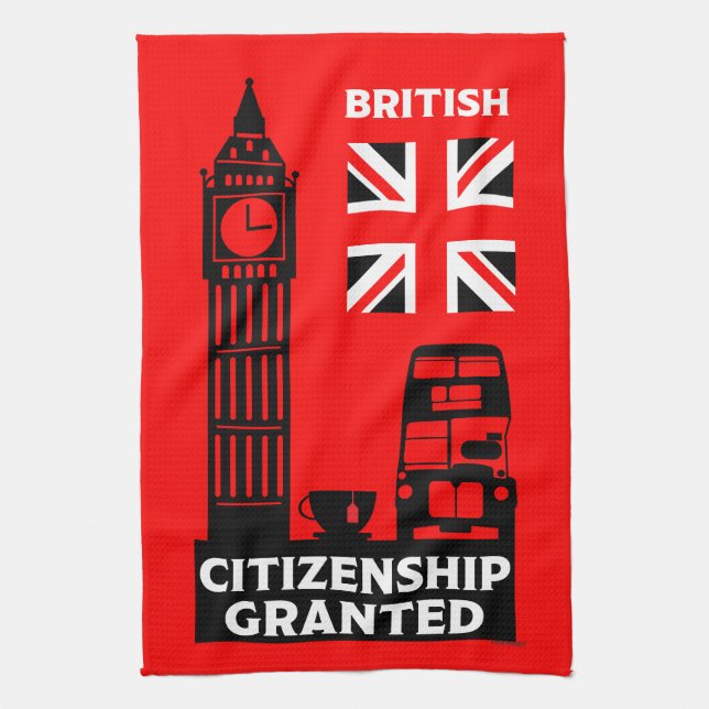 Geschenke für die britische Staatsbürgerschaft Geschirrtuch (Vertikal)