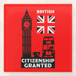 Geschenke für die britische Staatsbürgerschaft Glasuntersetzer
