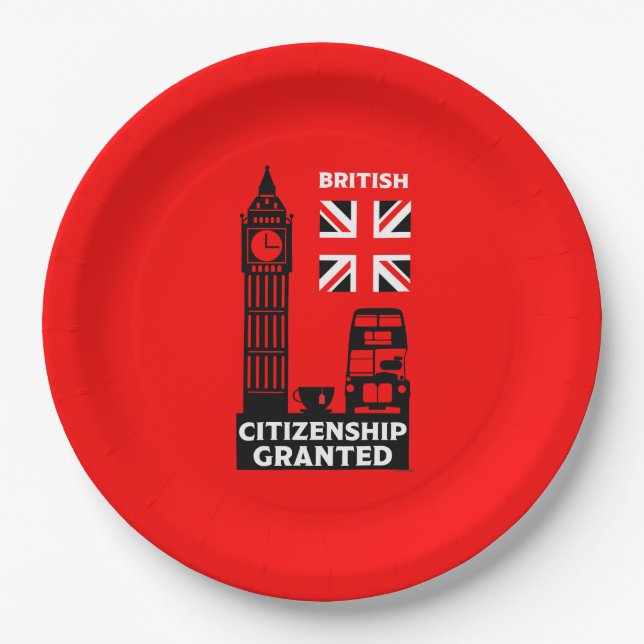 Geschenke für die britische Staatsbürgerschaft Pappteller (Vorderseite)