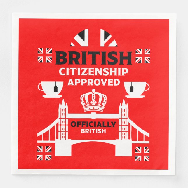 Geschenke für die britische Staatsbürgerschaft Serviette (Vorderseite)