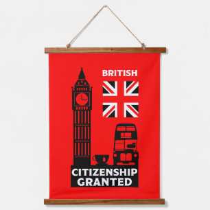 Geschenke für die britische Staatsbürgerschaft Wandteppich Mit Holzrahmen