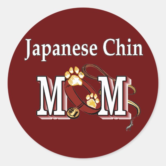 Geschenke für die japanische Chin-Mama Runder Aufkleber (Vorderseite)