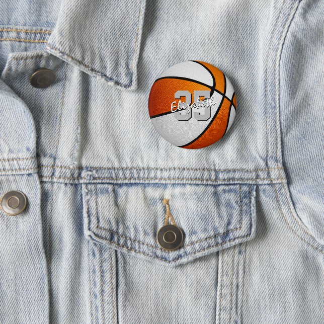 Geschenke für die orangefarbene Basketballmannscha Button (Beispiel)