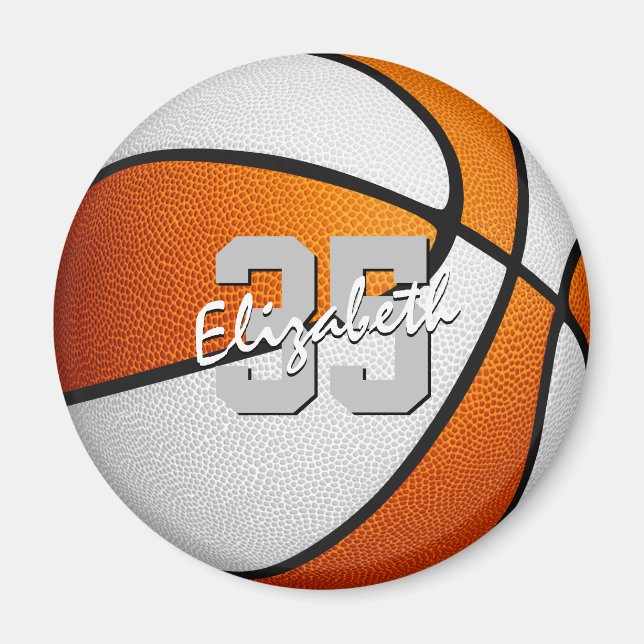 Geschenke für die orangefarbene Basketballmannscha Magnet (Vorne)