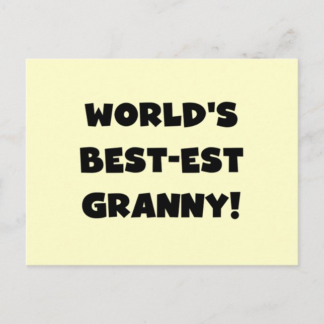 Geschenke für die weltbesten Granny Black Text Tsh Postkarte (Vorderseite)