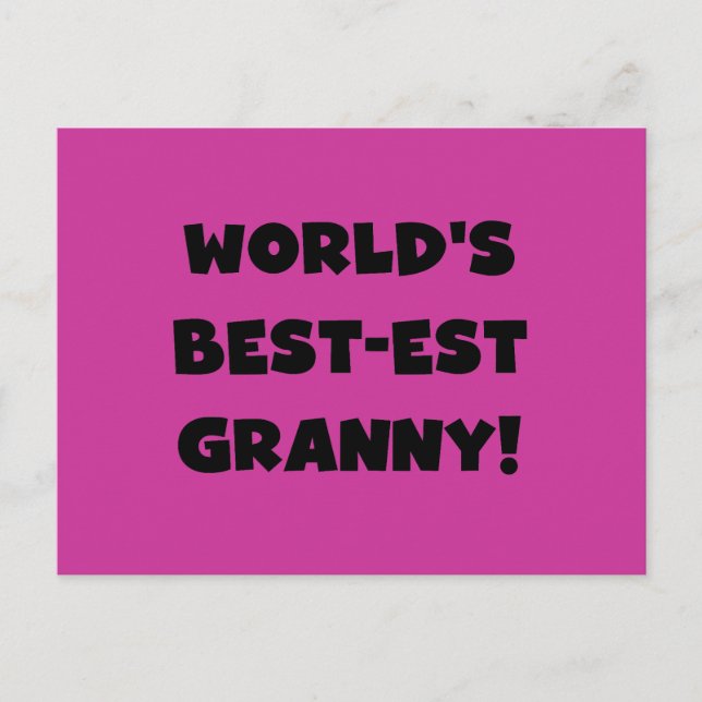 Geschenke für die weltbesten Granny Black Text Tsh Postkarte (Vorderseite)