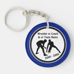 Geschenke für ein Team von Blue und White Wrestli Schlüsselanhänger