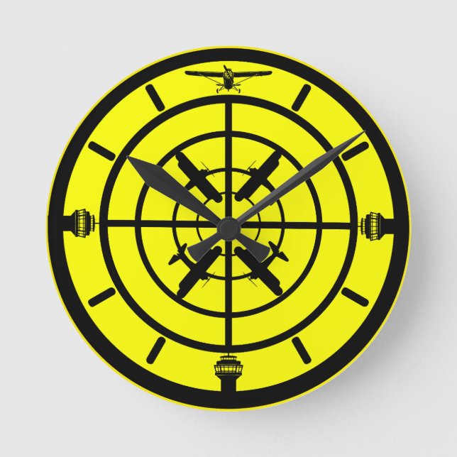 Geschenke für Fluglotsen Runde Wanduhr (Vorderseite)