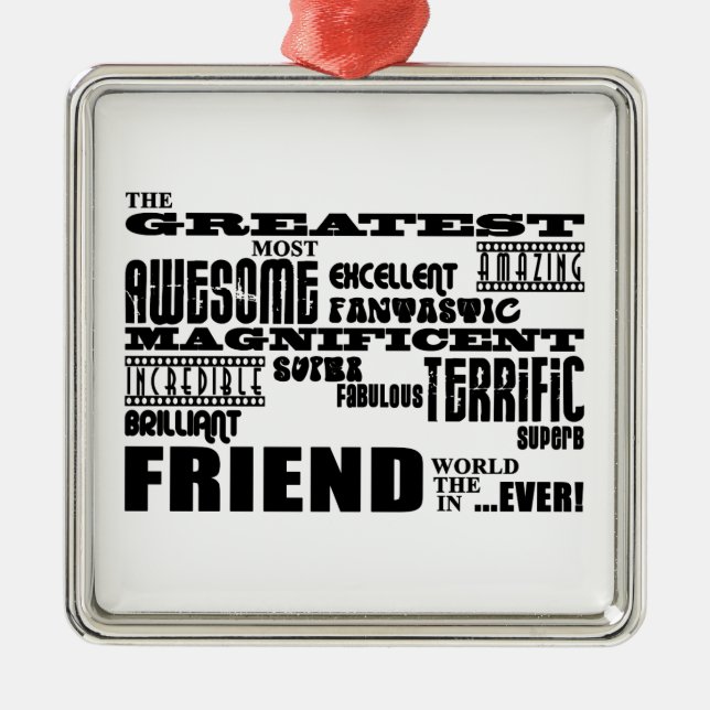 Geschenke für Freunde: Bester Freund Silbernes Ornament (Vorne)