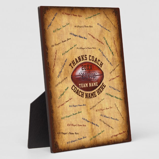 Geschenke für Fußballtrainer, Fußball-Trainer-Plaq Fotoplatte (Seite)