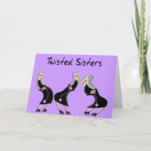 Geschenke für katholische Nonnen "Twisted Sisters" Karte