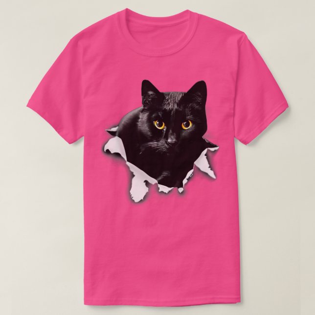 Geschenke für Katzenklumpen aus schwarzem Kat, Vat T-Shirt (Design vorne)