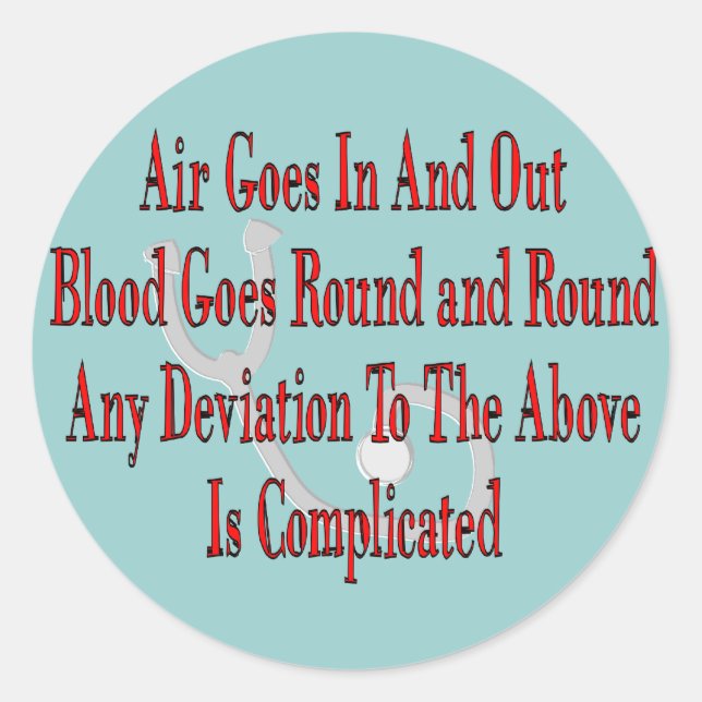 Geschenke für Krankenpflege/Atemtherapie Runder Aufkleber (Vorderseite)