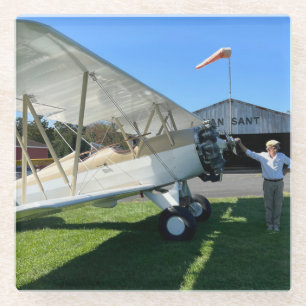 Geschenke für kundenspezifische Fotos, Pilot, Flug Glasuntersetzer