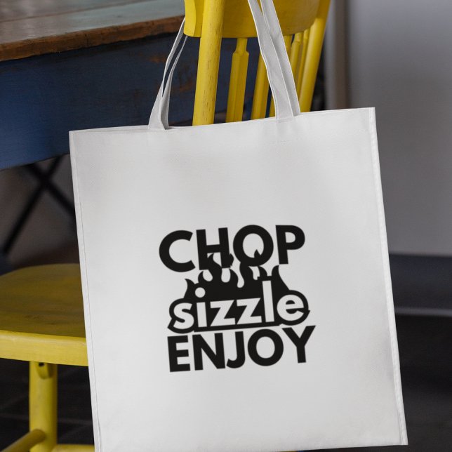 Geschenke für Lebensmittelliebhaber Chop Sizzle Ge Tragetasche (Shop now and show your love for all things food-related!
)
