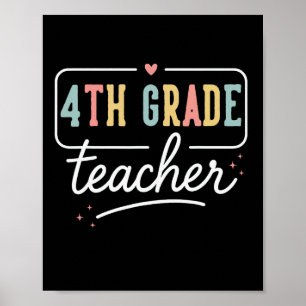 Geschenke für Lehrer der vierten Klasse Herz 4. Kl Poster