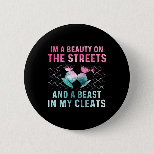 Geschenke für Mädchen-Fußballspieler Team-Stollens Button (Vorderseite)