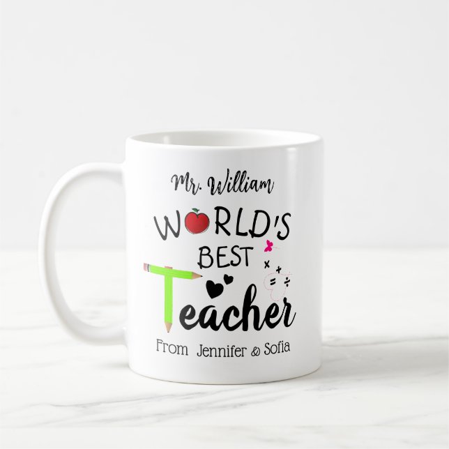 Geschenke für maßgeschneiderte Lehrer - Die weltbe Kaffeetasse (Links)
