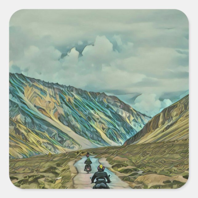 Geschenke für Motorradfahrer Quadratischer Aufkleber (Vorderseite)