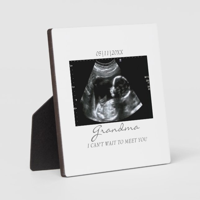 Geschenke für Oma Sonogram Baby Foto Fotoplatte (Vorderseite)