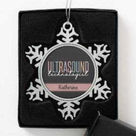 Geschenke für personalisierte Ultraschalltechniker Schneeflocken Zinn-Ornament