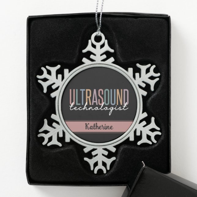 Geschenke für personalisierte Ultraschalltechniker Schneeflocken Zinn-Ornament (Box)