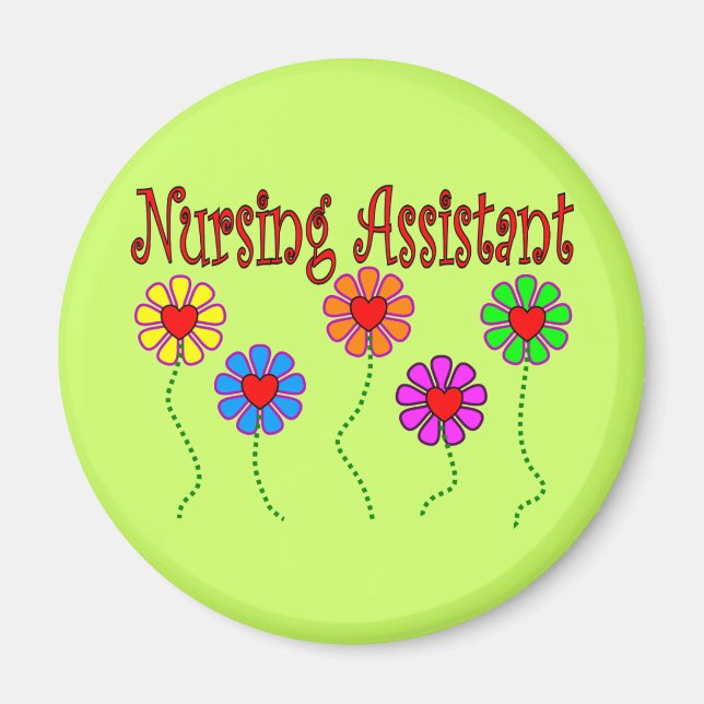 Geschenke für Pflegeassistenten - Blumendesign Magnet (Vorne)