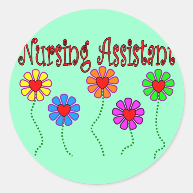 Geschenke für Pflegeassistenten - Blumendesign Runder Aufkleber (Vorderseite)