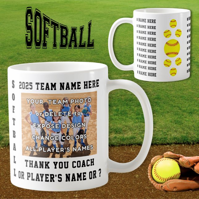 Geschenke für Softball-Trainer oder -Spieler. Soft Kaffeetasse (Gift ideas for softball coaches. Softball senior gifts or Softball Team gift ideas. Softball mugs.)
