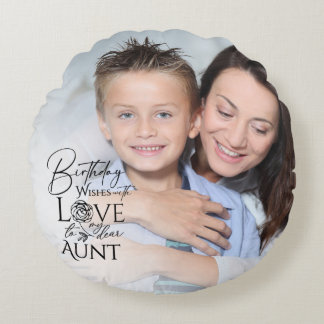 Geschenke für Tante | Einfaches Tante-Geburtstagsd Rundes Kissen