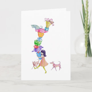 Geschenke Girl Card Feiertagskarte