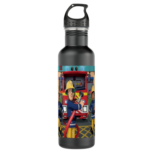 Geschenke Ideen Cartoon Fireman Namen für Sam Chil Edelstahlflasche (Vorderseite)