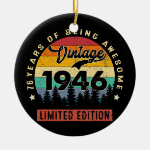 Geschenke im Alter von 76 Jahren Vintag 1946 limit Keramik Ornament