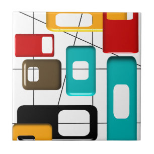 Geschenke im geometrischen Design des Mitteljahrhu Fliese