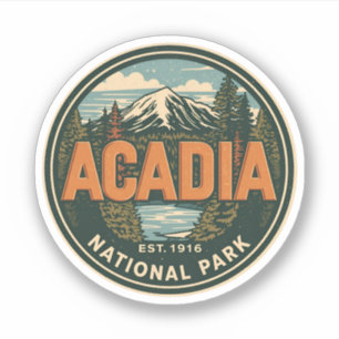 Geschenke im Vintage-Stil aus dem Acadia-Nationalp Aufkleber