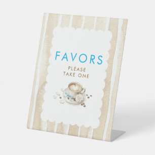 Geschenke Kaffee Junge Baby Shower Tischschild Sockelschild