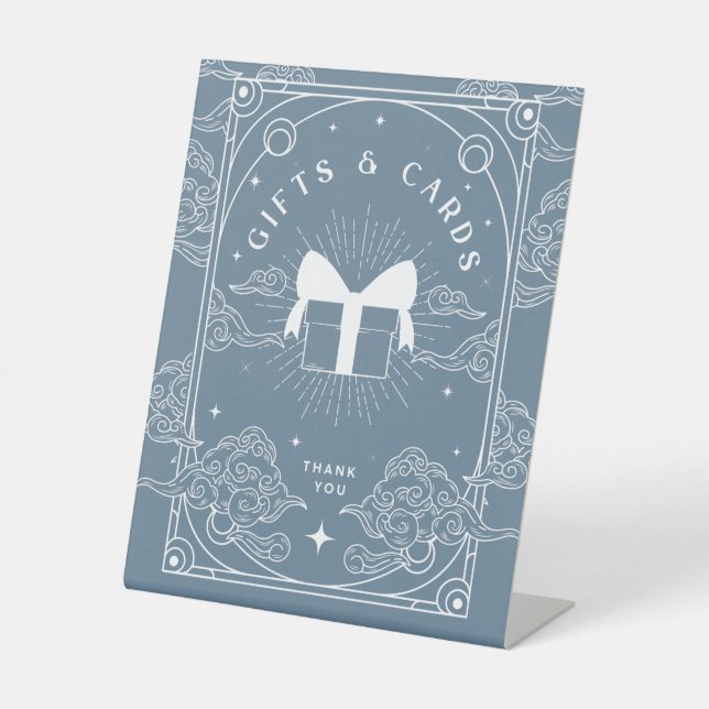 Geschenke & Karten Blue Tarot Baby Dusche Sockelschild (Vorderseite)