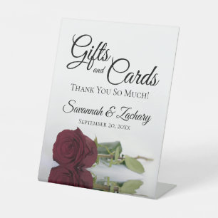Geschenke & Karten Elegante Burgund Rose Vielen Da Sockelschild