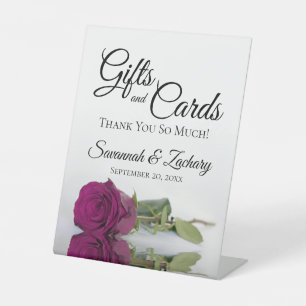Geschenke & Karten Elegante Cassis Lila Rose Viele Sockelschild