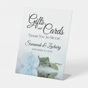 Geschenke & Karten Elegante Dusty Blue Rose Vielen Sockelschild