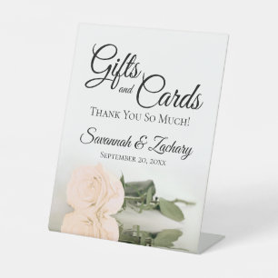 Geschenke & Karten Elegante Elfenbeinpfirsich Rose Sockelschild