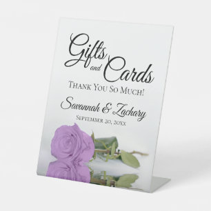 Geschenke & Karten Elegante Lilac Lila Rose Vielen Sockelschild