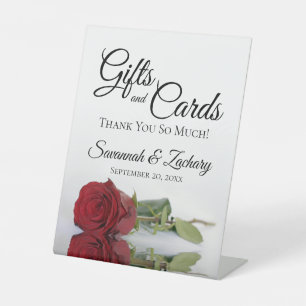 Geschenke & Karten Elegante Rote Rose Vielen Dank Sockelschild