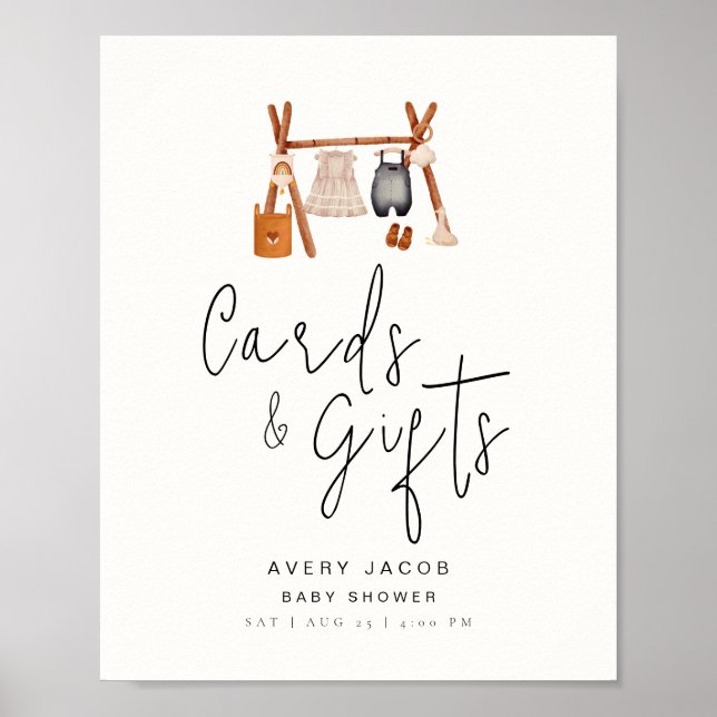 Geschenke Karten Schildern Minimal Boho Kleidung B Poster (Vorne)