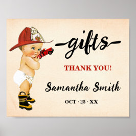 Geschenke Kleines Feuerwehrbaby Duschzeichen Poster