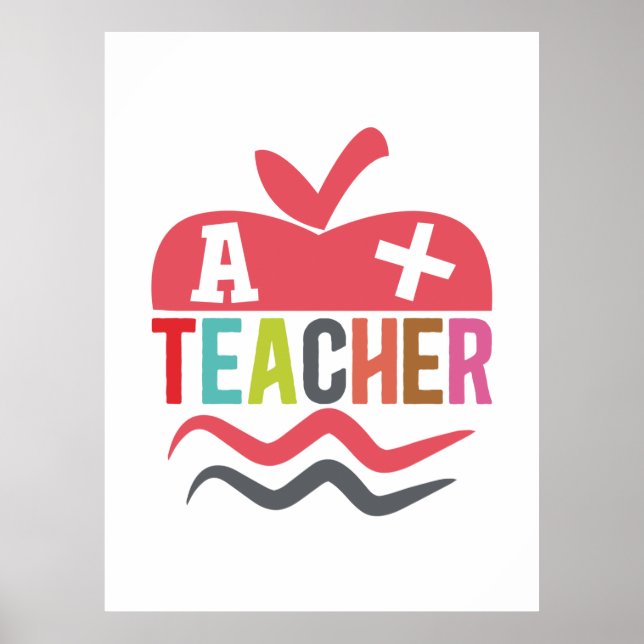 Geschenke Lehrer | A Plus Teacher Poster (Vorne)